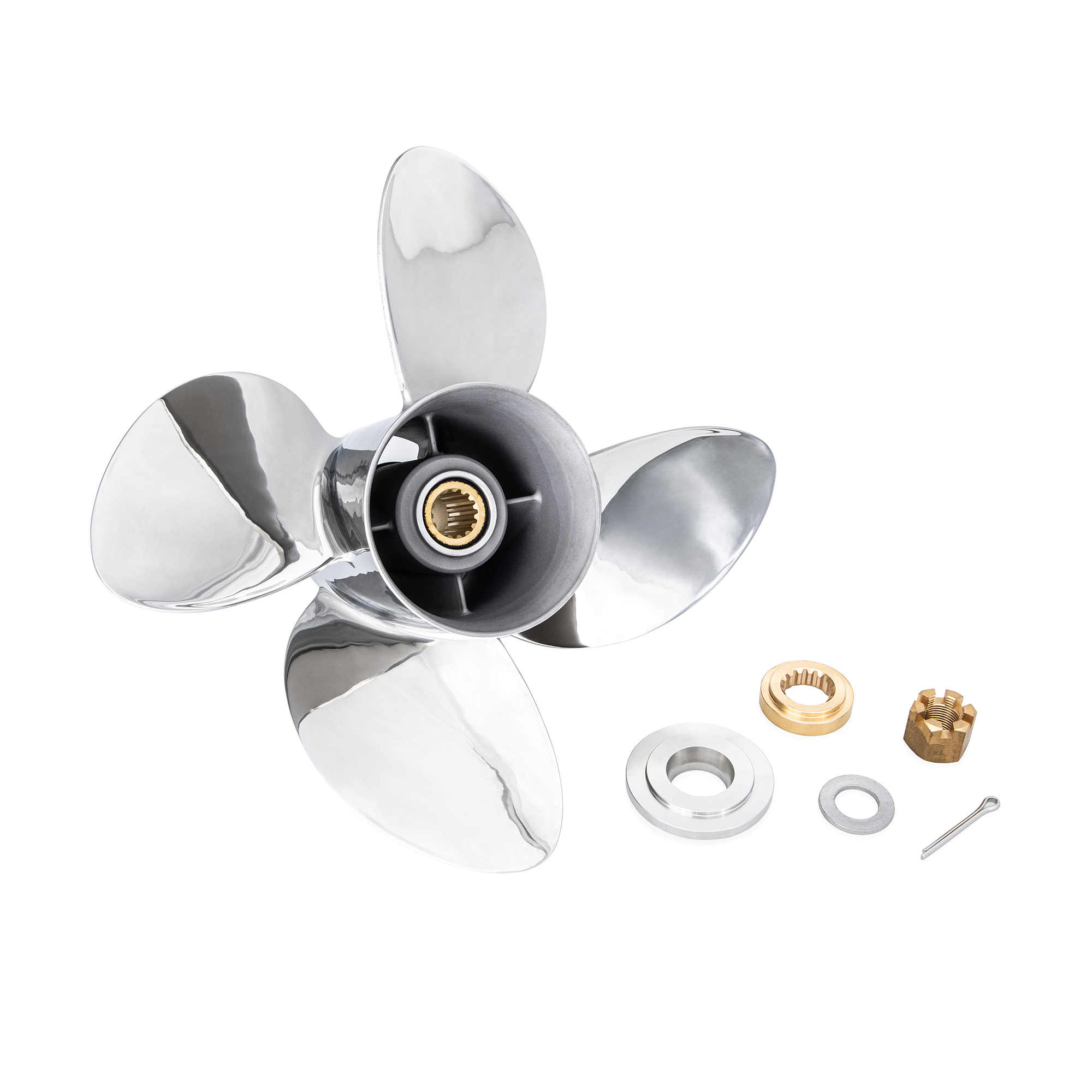 OZPRO-E4 to suit Yamaha 150 175 200 220 225 250 300hp 4 Blade Stainless Steel Propeller High Performance Prop - Image 2
