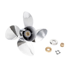 Alternative view of OZPRO-E4 Suits Mercury Mariner 90-115-135-150-175-200-220-225-250-300hp 4 Blade Stainless-Steel High-Performance Propeller Prop