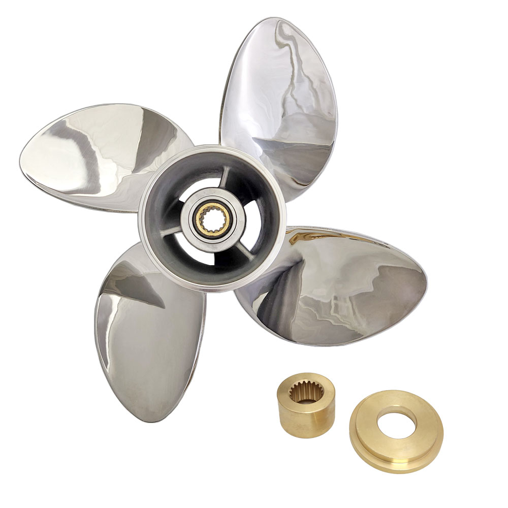 OZPRO-E4 to suit 90-300hp Johnson Evinrude G1 4 Blade Stainless Steel Propeller High Performance Prop