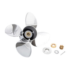 Alternative view of OZPRO-D4 to suit Yamaha T50-60-70-75-80-85-90-100-115-130-140hp 4 Blade Stainless Steel Propeller High Performance Prop