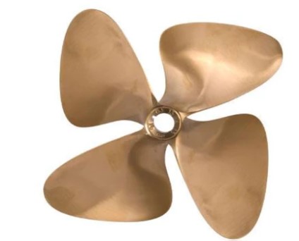 OJ 1204-MF Wake Ski Propeller RH "12 x 13" FORCE 4 Blade .090 cup Prop 1''