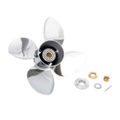 Alternative view of OZPRO-D4 to suit Tohatsu Nissan 60-70-75-90-115-120-140hp 4 Blade Stainless Steel Propeller High Performance Prop