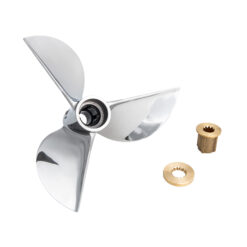 Alternative view of OZRACER-B3 Cleaver Propeller to suit Yamaha 20-25-30hp 3 Blade Stainless Steel Performance Prop