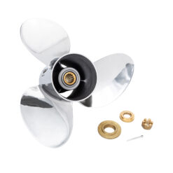 Alternative view of OZALL-E3 to suit ETEC G2 150-175-200-225-250-300HP 3 Blade Stainless Steel Propeller High Performance Prop