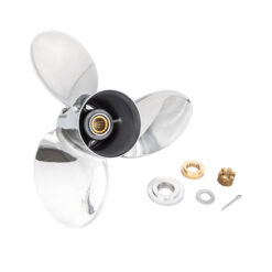 Alternative view of OZOFFSHORE-E3 to suit Yamaha 150 175 200 220 225 250 300hp 3 Blade Stainless Steel Propeller High Performance Prop