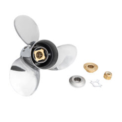 Alternative view of OZMER-C3 Suits USA Mercury Mariner 25-30-35-40-45-50-60-70hp Propeller 3 Blade Stainless Steel prop
