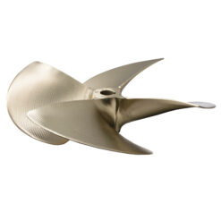 Alternative view of OZ-DBB4 Ski/Wake Propeller 12.5" x 15.5" (1") 4 Blade 0.105 cup RH OZNIBRAL CNC Prop
