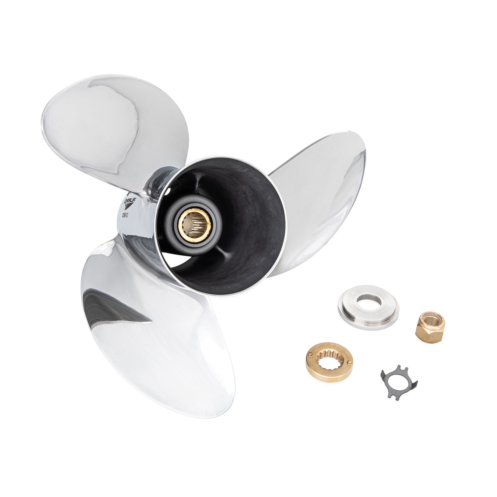 OZNER-E3 Suits Mercury Mariner 90-115-135-150-175-200-220-225-250-300hp 3 Blade Stainless-Steel High-Performance Propeller Prop - Image 2