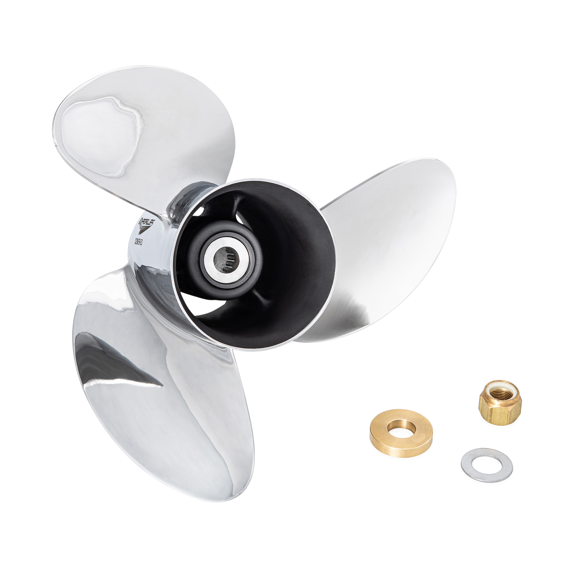 OZNER-E3 Suits Mercury Mariner 90-115-135-150-175-200-220-225-250-300hp 3 Blade Stainless-Steel High-Performance Propeller Prop - Image 5